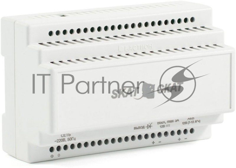 Источник питания SKAT-12-3,0 DIN 12В 3А пластиковый корпус под DIN рейку 35 мм SKAT-12-3,0 DIN power supply 12V 3A plastic case for 35 mm DIN rail