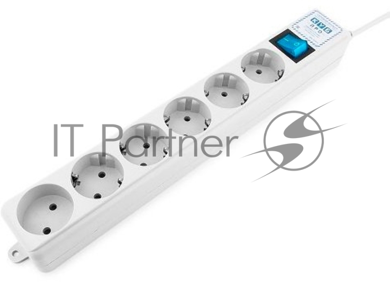 Сетевой фильтр Powercube SPL(5+1)-16B-P-3М-WHITE 3м (6 розеток) белый (коробка)
