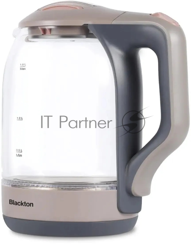 Чайник Blackton Bt KT1727G Beige-Gray. 1500 Вт, 1.8 л, Жаропрочное стекло, Отсек для хранения электрошнура: Да, Длина электрошнура: Прибл. 70 см, Крышка (Съемная/ Откидная): Откидная, Напряжение (В): 220В/50Гц, Защита от поражения электротоком: Класс