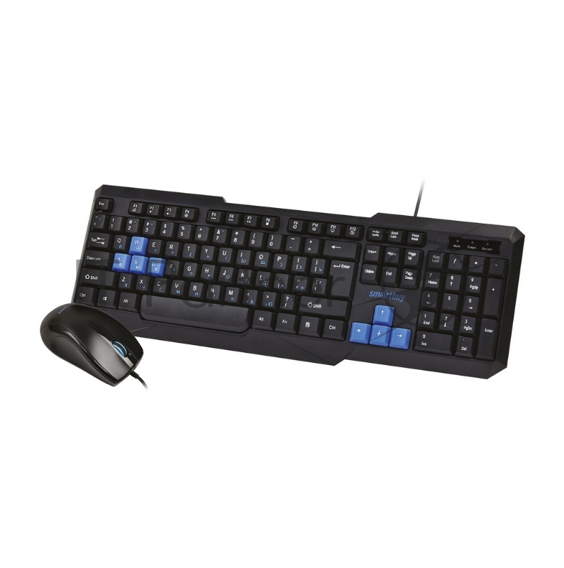 Проводной мультимедийный комплект клавиатура+мышь Smartbuy ONE черно-синий (SBC-230346-KB) /20