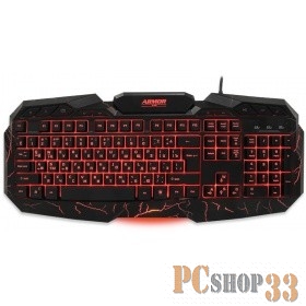 Клавиатура CBR KB 875 Armor USB {Клавиатура игровая, 103 стандартные клавиши + 11 дополнительных, подсветка рабочего поля/символов, 3 цвета подсветки, регул. интенсивности свечения}