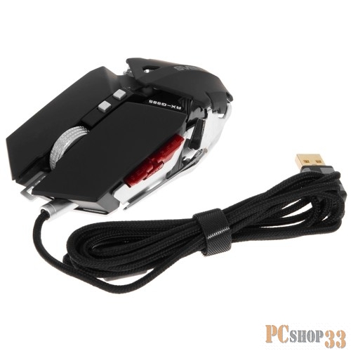 Игровая мышь SVEN RX-G985 чёрно-серая (USB, 8 кнопок, 5400 dpi, SoftTouch, RGB-подсветка)