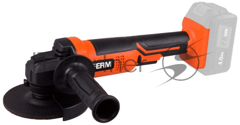 Аккумуляторная углошлифмашина FERM AGM1131 Li-Ion 20 В Solo (без акк. батареи и ЗУ), 20В, 8000 об.мин., диск 125 мм.