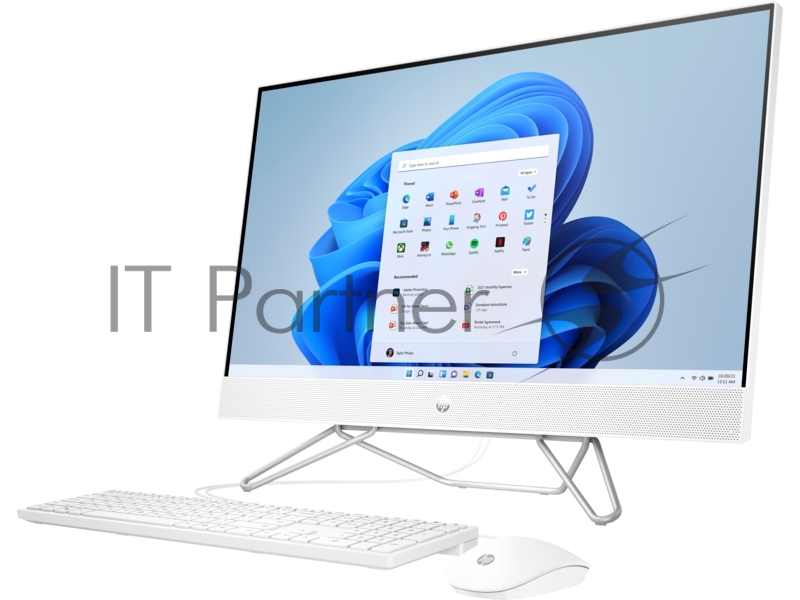 Моноблок HP 27-cb0030ur AiO 27(1920x1080)/Touch/AMD Ryzen 5 5500U(2.1Ghz)/16384Mb/512PCISS Intergrated Graphics /Cam/WiFi/war 1y/Starry White/W11 + kbd/mouse
