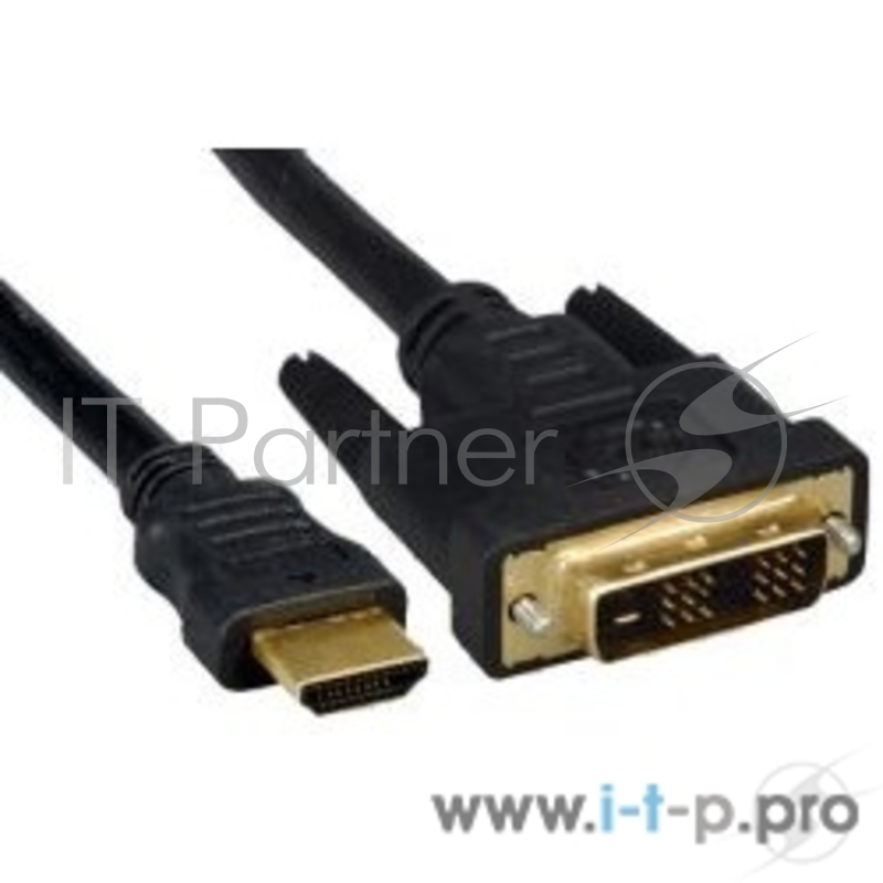 Кабель Кабель HDMI-DVI Gembird, 7.5м, 19M/19M, single link, черный, позол.разъемы,экран CC-HDMI-DVI-7.5MC