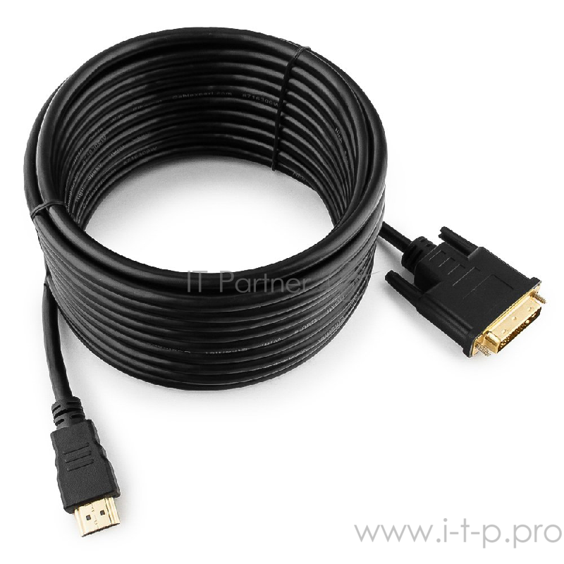 Кабель Кабель HDMI-DVI Gembird, 7.5м, 19M/19M, single link, черный, позол.разъемы,экран CC-HDMI-DVI-7.5MC