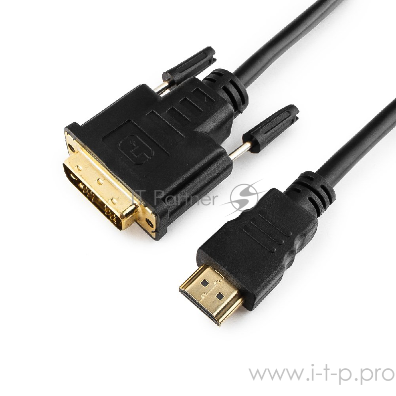 Кабель Кабель HDMI-DVI Gembird, 7.5м, 19M/19M, single link, черный, позол.разъемы,экран CC-HDMI-DVI-7.5MC