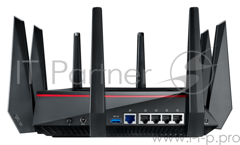 Беспроводной маршрутизатор ASUS RT-AC5300 WiFi 2.1Гбит/сек. + 4 порта LAN 1Гбит/сек. + 1 порт WAN 1Гбит/сек. + 1 порт USB2.0 + 1 порт USB3.0