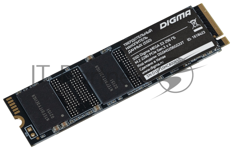 Накопитель SSD Digma PCI-E x4 256Gb DGSM3256GS33T MEGA S3 M.2 2280