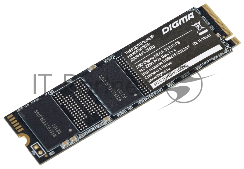 Накопитель SSD Digma PCI-E x4 512Gb DGSM3512GS33T MEGA S3 M.2 2280