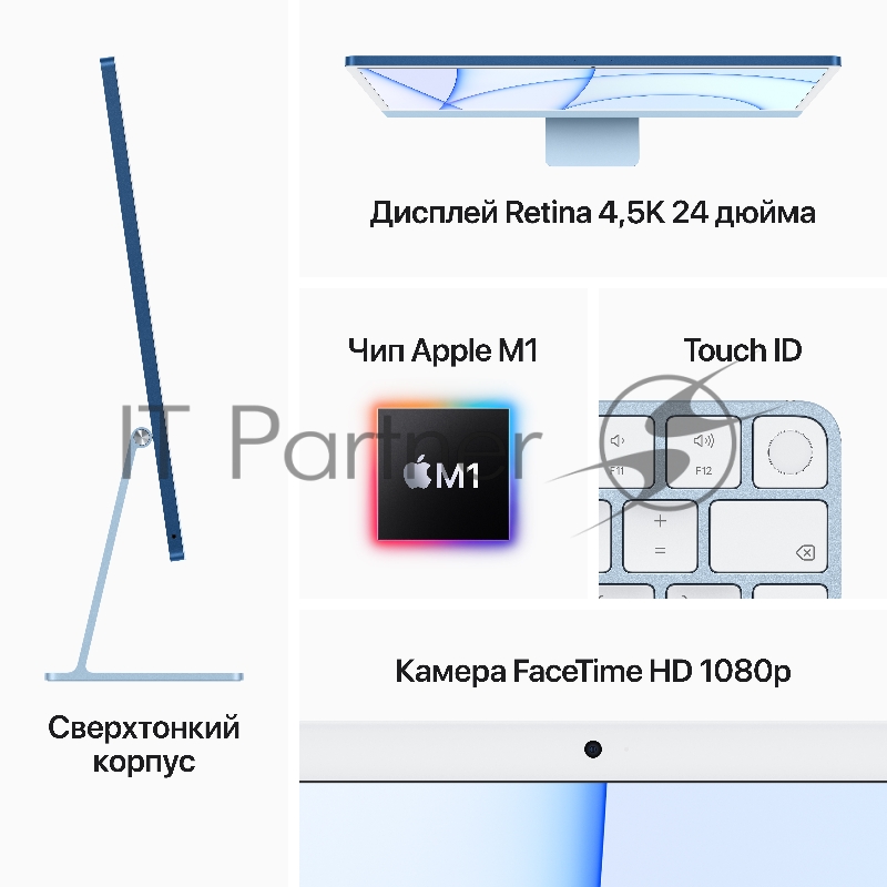 Моноблок Apple 24-inch iMac with Retina 4.5K display: Apple M1 chip with 8-core CPU and 8-core GPU/16GB unified memory/2TB SSD - Purple