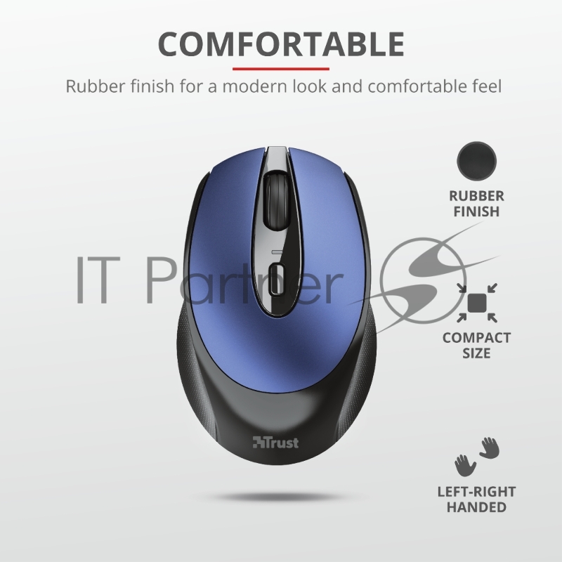 Мышь беспроводная Trust ZAYA WRL RCHRGABLE MOUSE BLU
