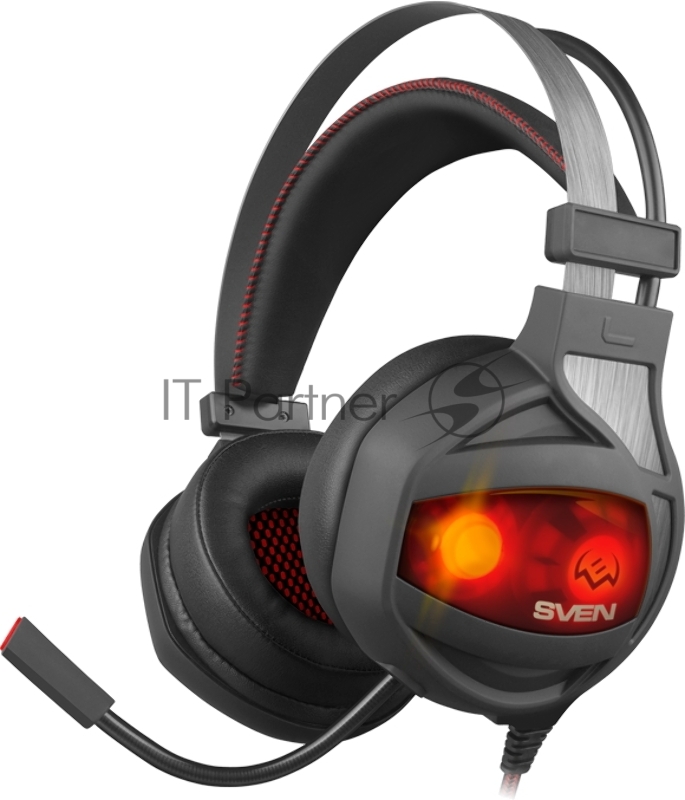 SVEN AP-U996MV Игровые наушники с микрофоном черные (40 мм + 30 мм, USB, 7.1, LED подсветка)