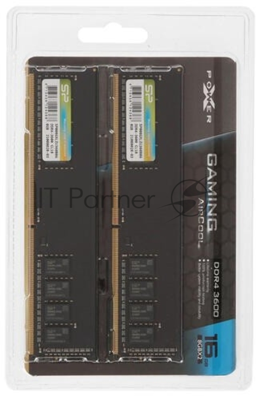 Модуль памяти Silicon Power 16GB 3600МГц XPOWER Air Cool DDR4 (Kit of 2) CL18 DIMM 1Gx8 SR