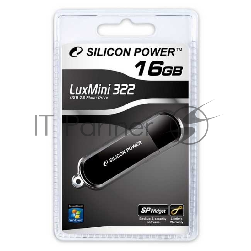 Флеш Диск Silicon Power 16Gb LuxMini 322 SP016GBUF2322V1K USB2.0 черный