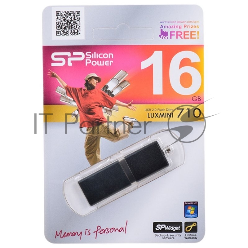 Флеш Диск Silicon Power 16Gb Luxmini 710 SP016GBUF2710V1K USB2.0 черный