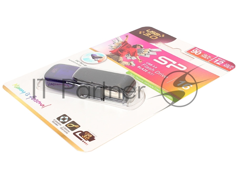 Флеш Диск 16Gb Silicon Power Blaze B31, USB 3.0, Фиолетовый