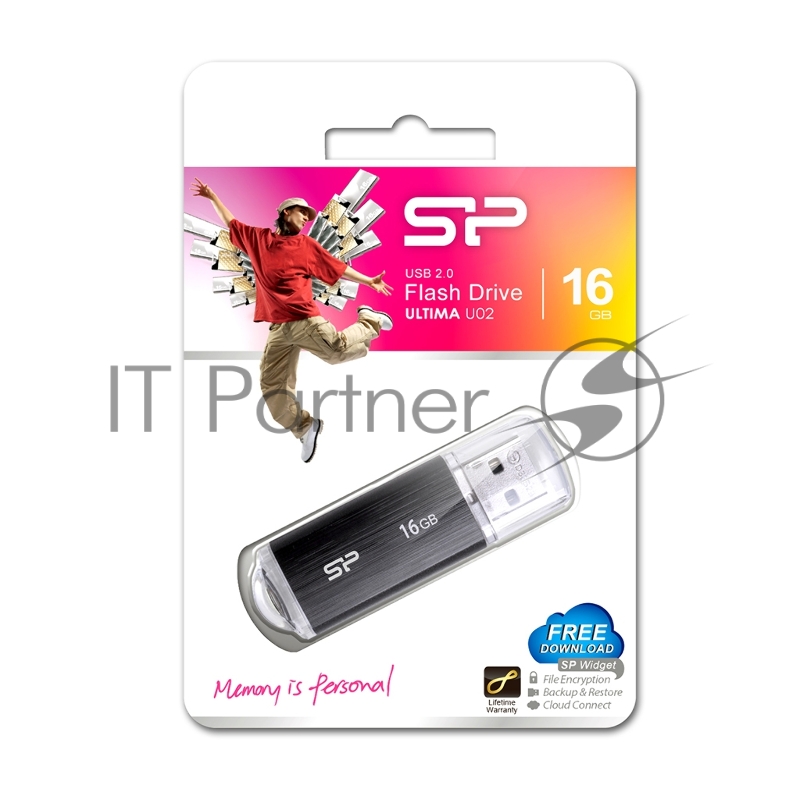 Флеш Диск Silicon Power 16Gb Ultima U02 SP016GBUF2U02V1K USB2.0 черный