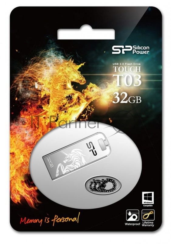 Флеш Диск Silicon Power 32Gb Touch T03 SP032GBUF2T03V1F USB2.0 серебристый