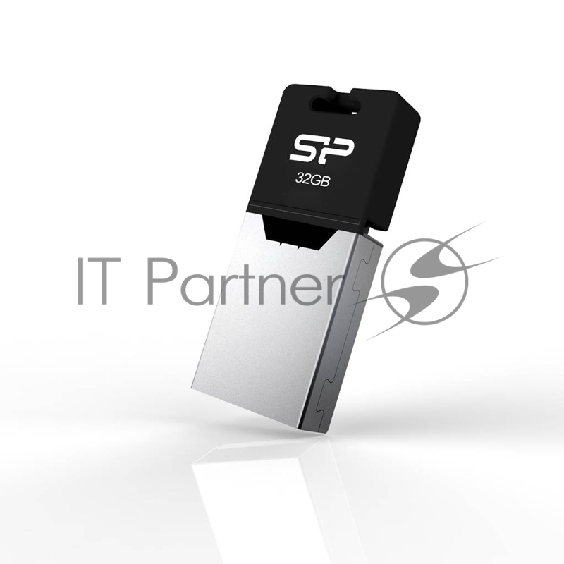 Флеш Диск Silicon Power 32Gb Mobile X20 SP032GBUF2X20V1K USB2.0/Micro USB серебристый/черный