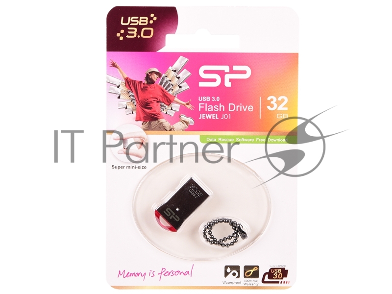 Флеш Диск 32GB USB Drive <USB 3.0> Silicon Power Jewel J01 Red (SP032GBUF3J01V1R)
