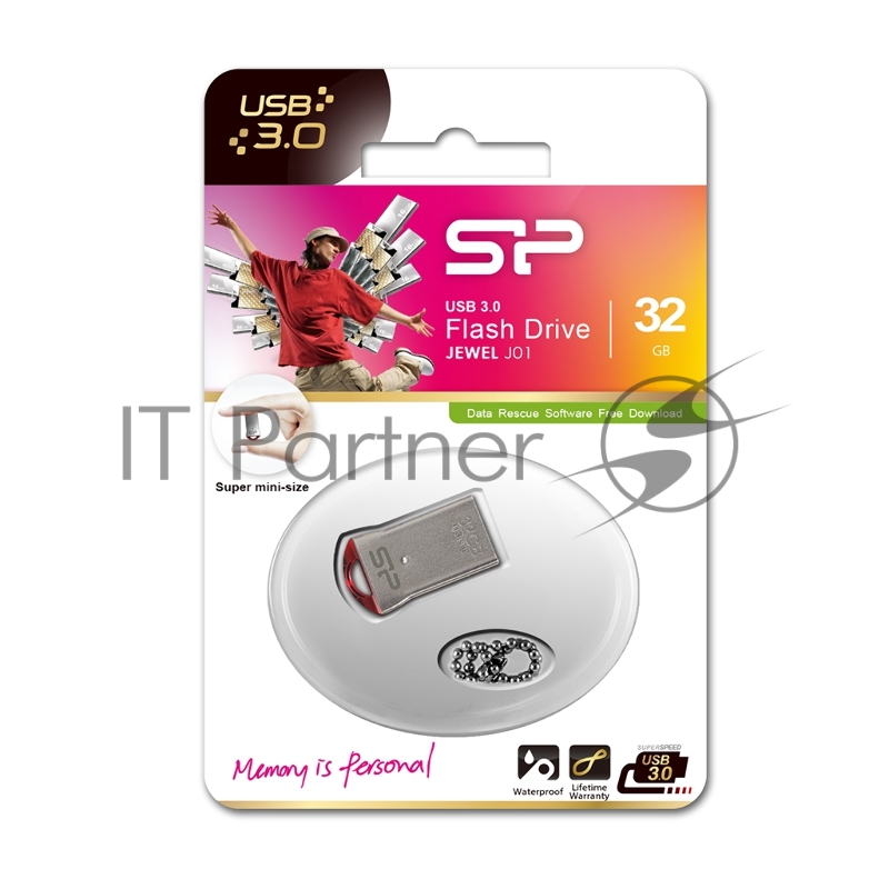 Флеш Диск 32GB USB Drive <USB 3.0> Silicon Power Jewel J01 Red (SP032GBUF3J01V1R)