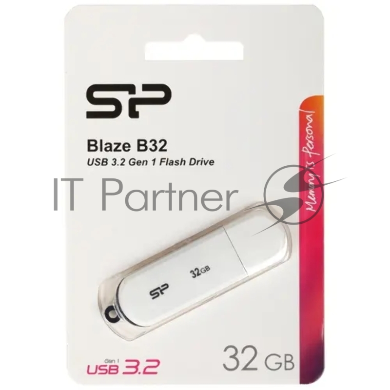 Флеш накопитель 32Gb Silicon Power Blaze B32, USB 3.2, Белый