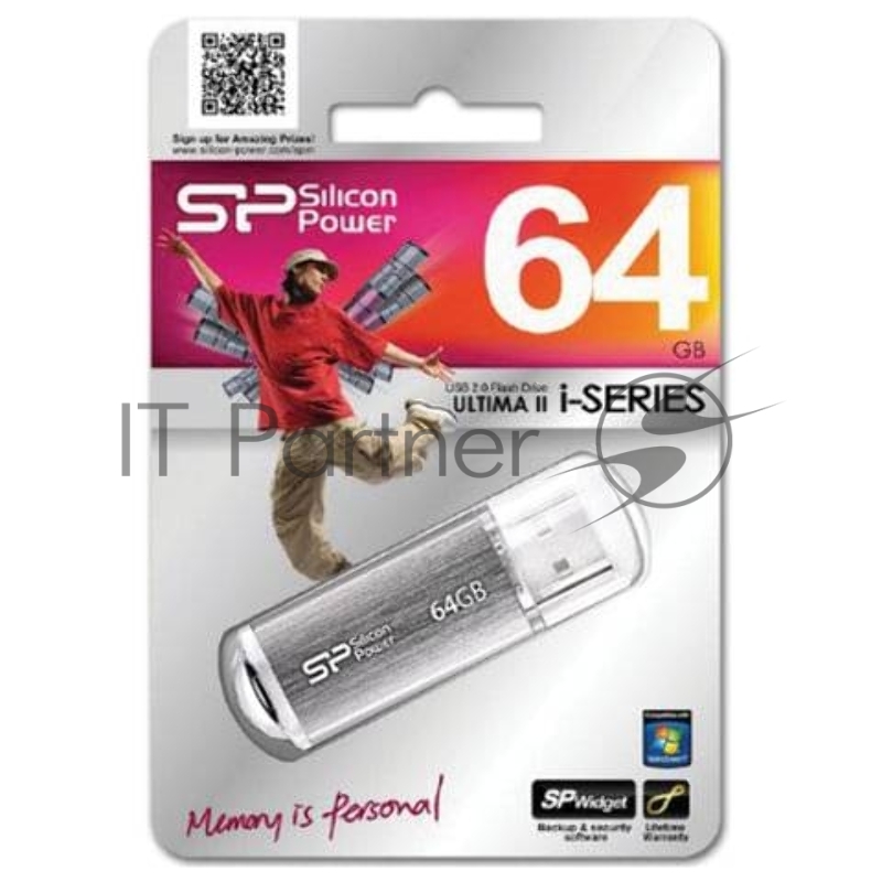 Флэш Диск Silicon Power USB Drive 64Gb Ultima II SP064GBUF2M01V1S {USB2.0, Silver}