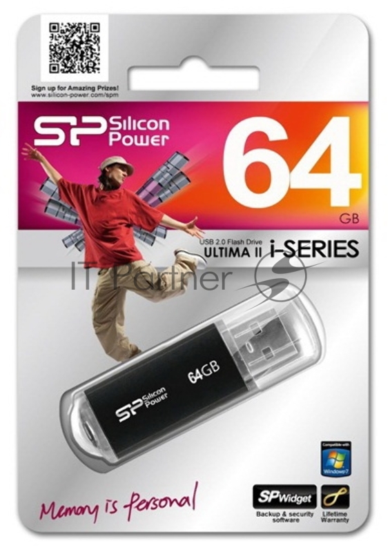 Флеш Диск Silicon Power USB Drive 64Gb Ultima II SP064GBUF2M01V1K {USB2.0, Black}