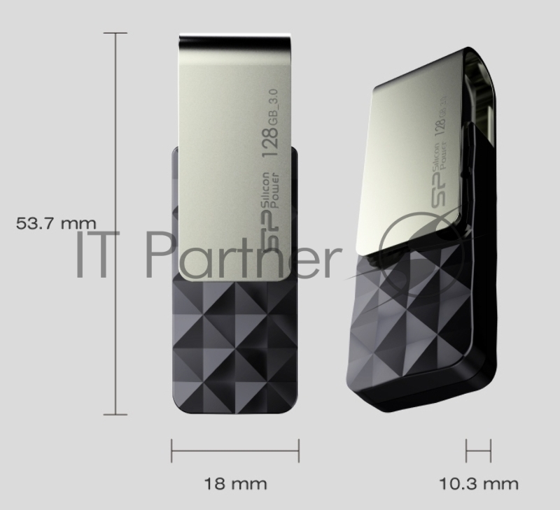 Флеш Диск Silicon Power 128Gb Blaze B30 SP128GBUF3B30VSK USB3.0 черный