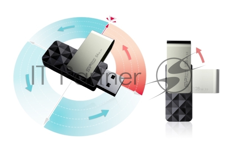 Флеш Диск Silicon Power 128Gb Blaze B30 SP128GBUF3B30VSK USB3.0 черный