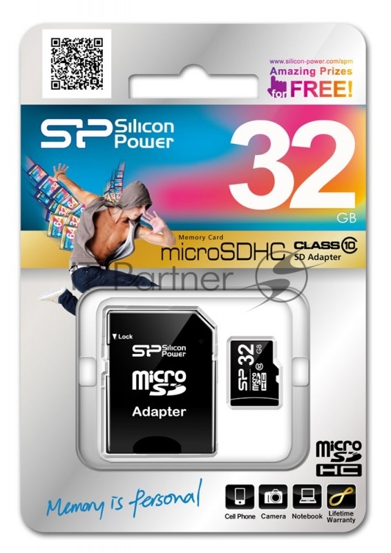 Флеш карта microSD 32Gb Class10 Silicon Power SP032GBSTH010V10