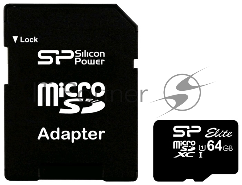 Флеш карта microSDXC 64Gb Class10 Silicon Power SP064GBSTXBU1V10-SP + adapter