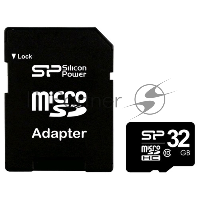 Флеш карта microSDHC 32Gb Class10 Silicon Power SP032GBSTH010V10-SP + adapter