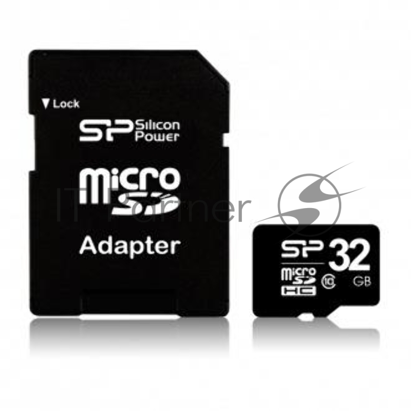 Флеш карта microSDHC 32Gb Class10 Silicon Power SP032GBSTH010V10-SP + adapter