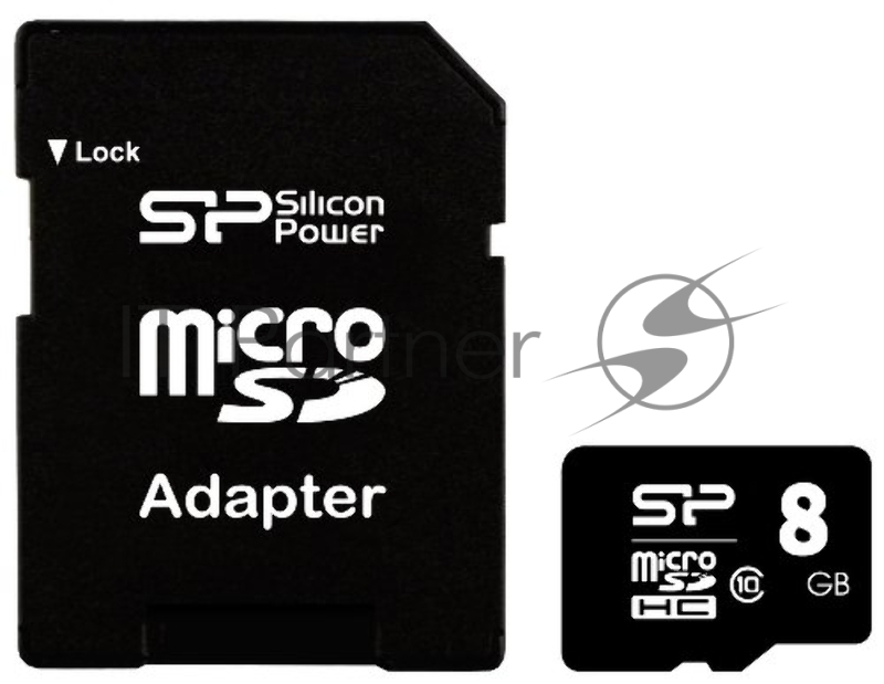 Карта памяти Micro SecureDigital 8Gb Silicon Power SP008GBSTHBU1V10-SP {MicroSDHC Class 10, UHS-I, SD adapter}