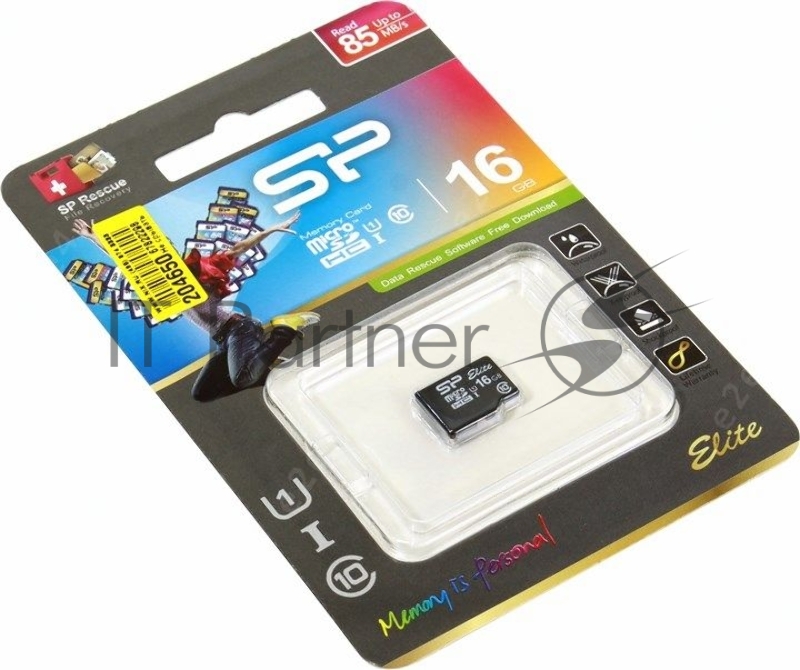 Флеш карта microSD 16GB Silicon Power Elite microSDHC Class 10 UHS-I