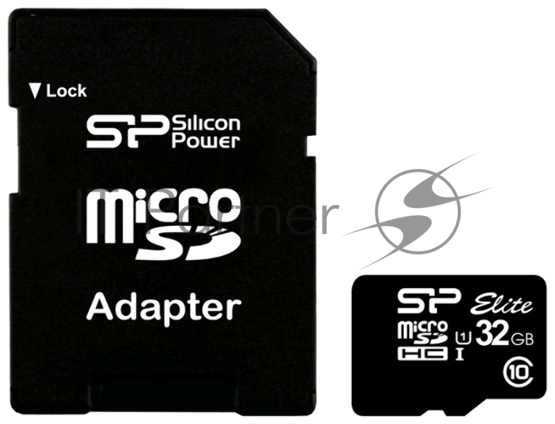 Карта памяти Micro SD Card 16Gb SDHC Class10 Elite UHS-I Silicon Power+ адаптер Retail