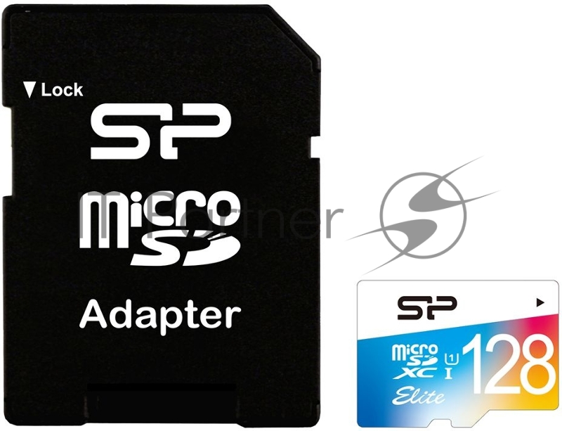 Флеш карта microSDXC 128Gb Class10 Silicon Power SP128GBSTXBU1V21SP + adapter Card Reader