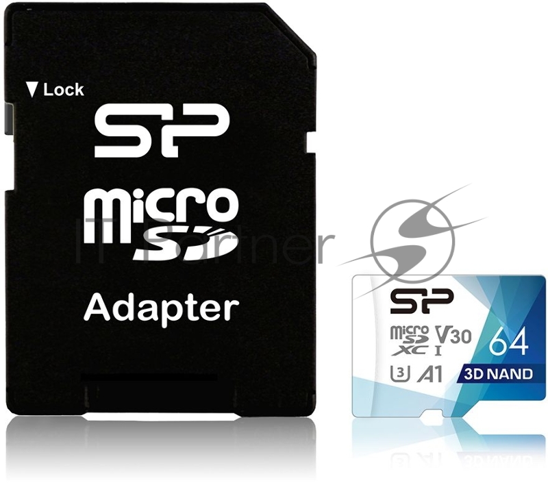 Флеш карта microSD 64GB Silicon Power Superior Pro A1 microSDXC Class 10 UHS-I U3 Colorful 100/80 Mb/s (SD адаптер)
