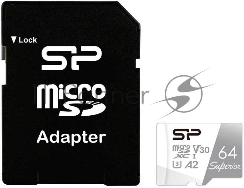 Флеш карта microSD 64GB Silicon Power Superior Pro A2 microSDXC Class 10 UHS-I U3 Colorful 100/80 Mb/s (SD адаптер)