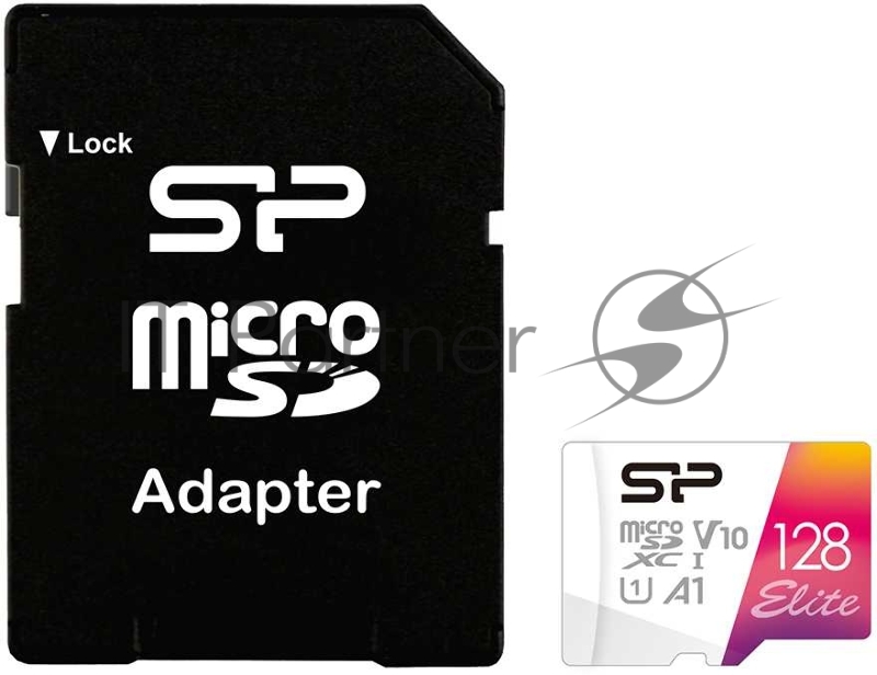 Флеш карта microSD 128GB Silicon Power Elite A1 microSDXC Class 10 UHS-I U3 100 Mb/s (SD адаптер)