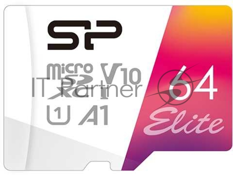 Флеш карта microSD 64GB Silicon Power Elite A1 microSDXC Class 10 UHS-I U3 100 Mb/s (SD адаптер)