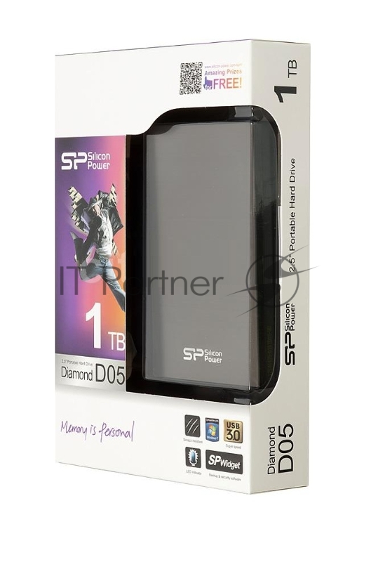 Внешний Жесткий диск Silicon Power USB 3.0 1Tb D05 Diamond 2.5 серый