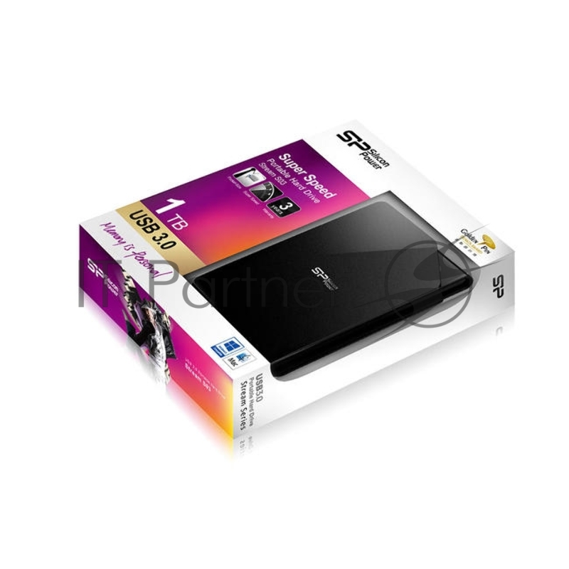 Жесткий диск Silicon Power USB 3.0 1Tb SP010TBPHDS03S3K Stream 2.5 черный