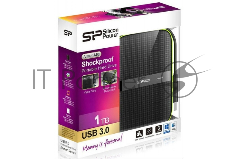 Жесткий диск Silicon Power USB 3.0 1Tb A60 SP010TBPHDA60S3K Armor 2.5 черный