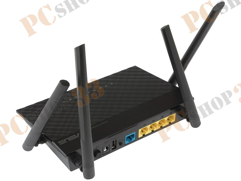 Беспроводной маршрутизатор ASUS RT-AC1200 WiFi 867Мбит/сек. + 4 порта LAN 100Мбит/сек. + 1 порт WAN 100Мбит/сек. + 1 порт USB2.0