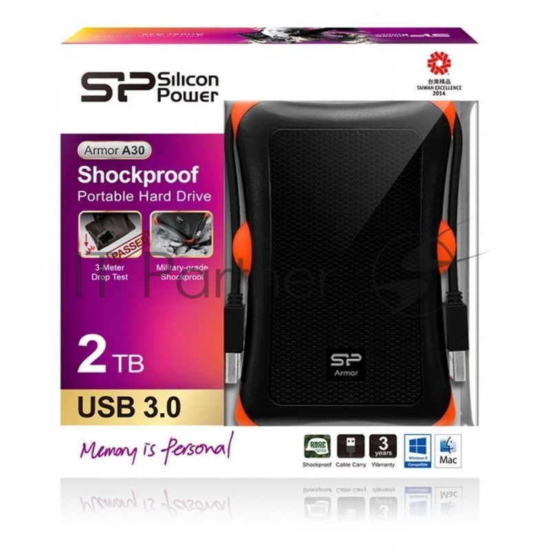 Жесткий диск Silicon Power USB 3.0 2Tb A30 SP020TBPHDA30S3K Armor 2.5 черный