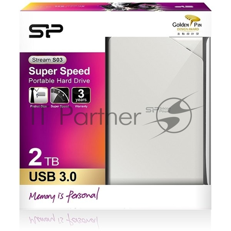 Внешний Жесткий диск Silicon Power USB 3.0 2Tb S03 SP020TBPHDS03S3W Stream 2.5 белый