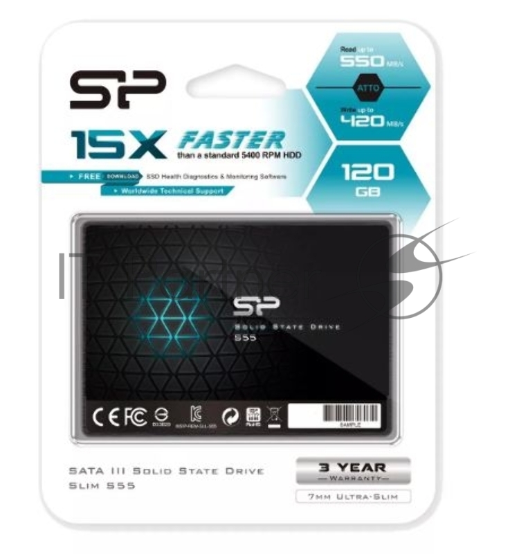 Накопитель SSD Silicon Power SATA III 120Gb SP120GBSS3S55S25 Slim S55 2.5
